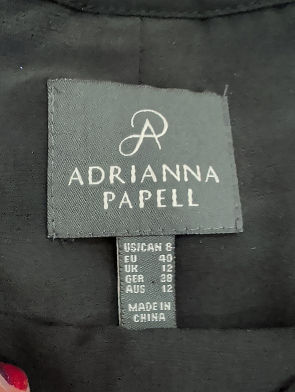 Stunning Adrianna Papell Black Dress with Pink & Green Floral Stripes. Like New. - Picture 3 of 3